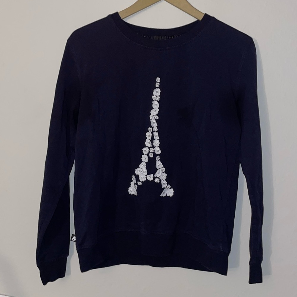 Karl Lagerfeld Paris Floral Eiffel Tower Sweatshirt Size Small